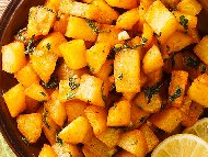 Рецепта Гарнитура от печени картофи по гръцки – с лимонов сок, горчица, чесън и риган